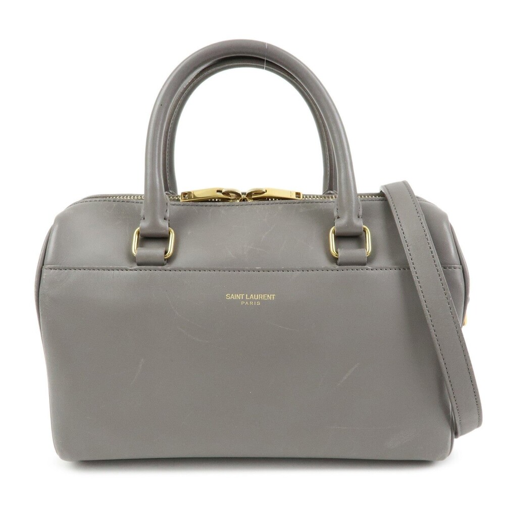 Saint Laurent Baby Travel Calfskin Handbag Gray